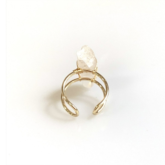 Raw Crystal Quartz Master Healer Spikes Ring - Picture 3 of 5